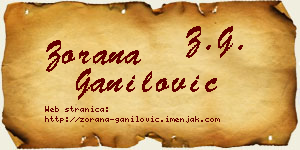 Zorana Ganilović vizit kartica